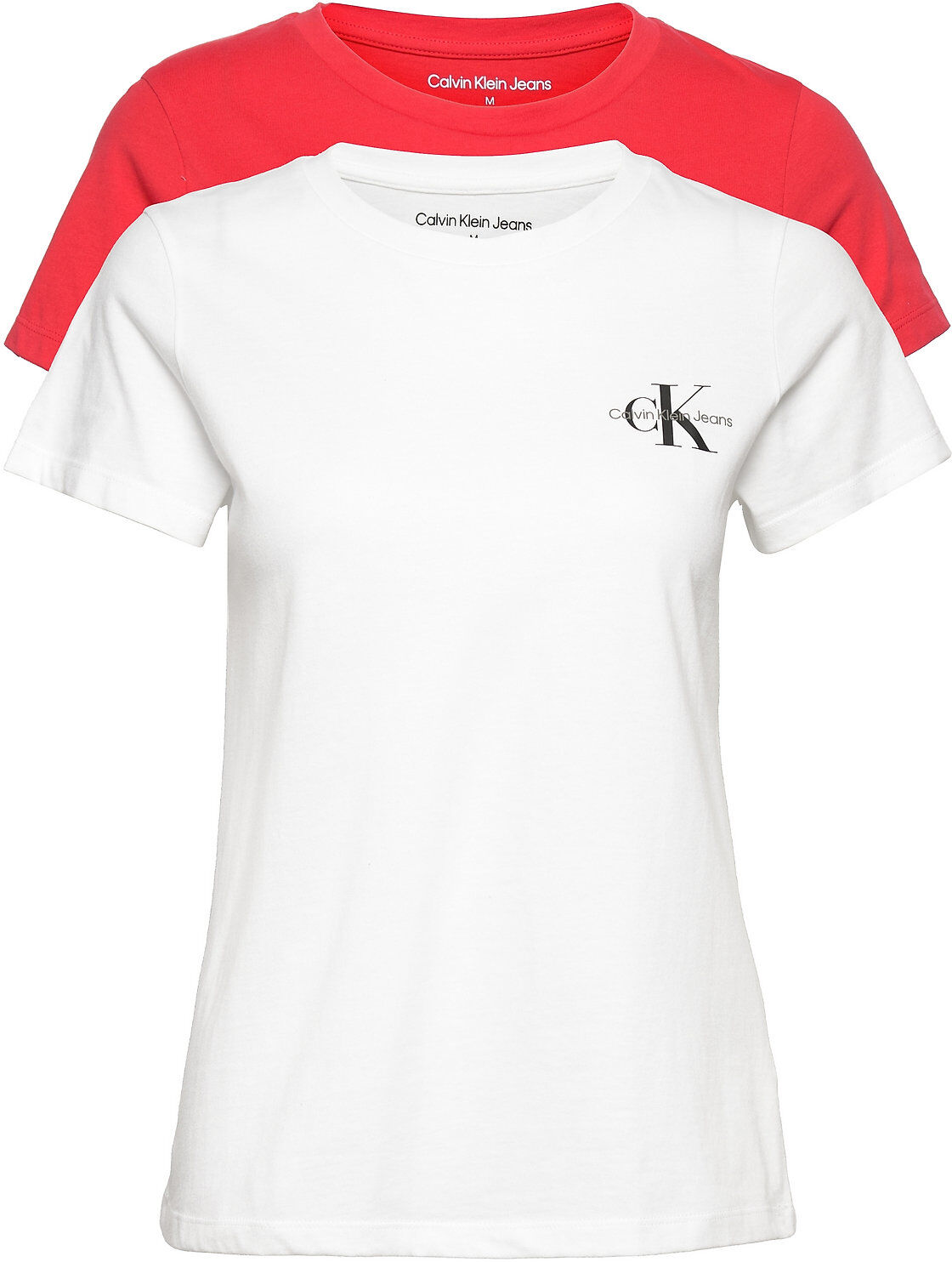 Calvin 2-Pack Monogram Slim Tee T-shirts & Tops Short-sleeved Hvit Calvin Klein Jeans