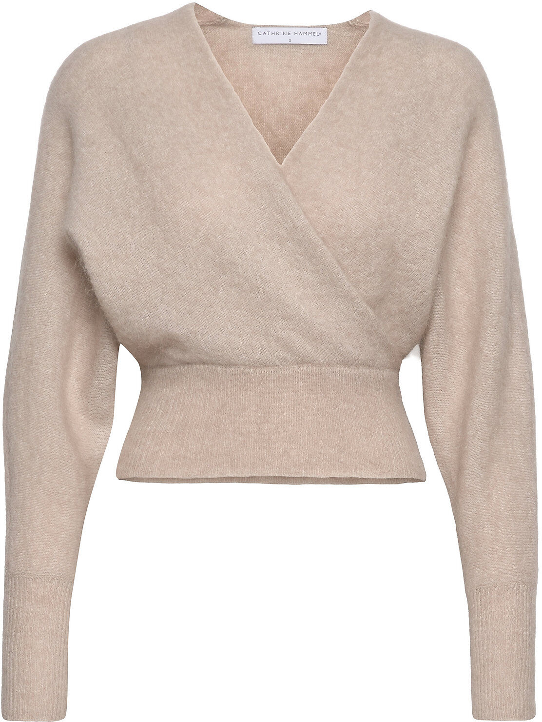 Cathrine Hammel Soft Loose Wrap Sweater Pullover Beige Cathrine Hammel