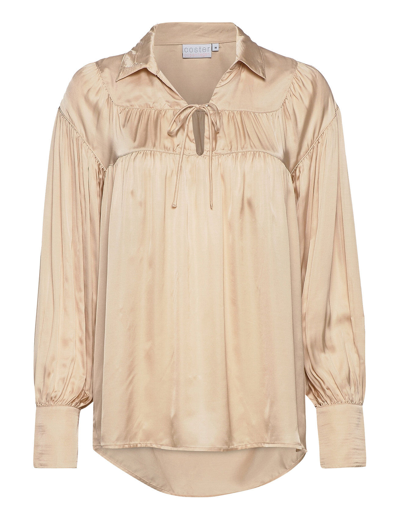 Coster Copenhagen Shirt W. Gatherings And Collar Bluse Langermet Hvit Coster Copenhagen