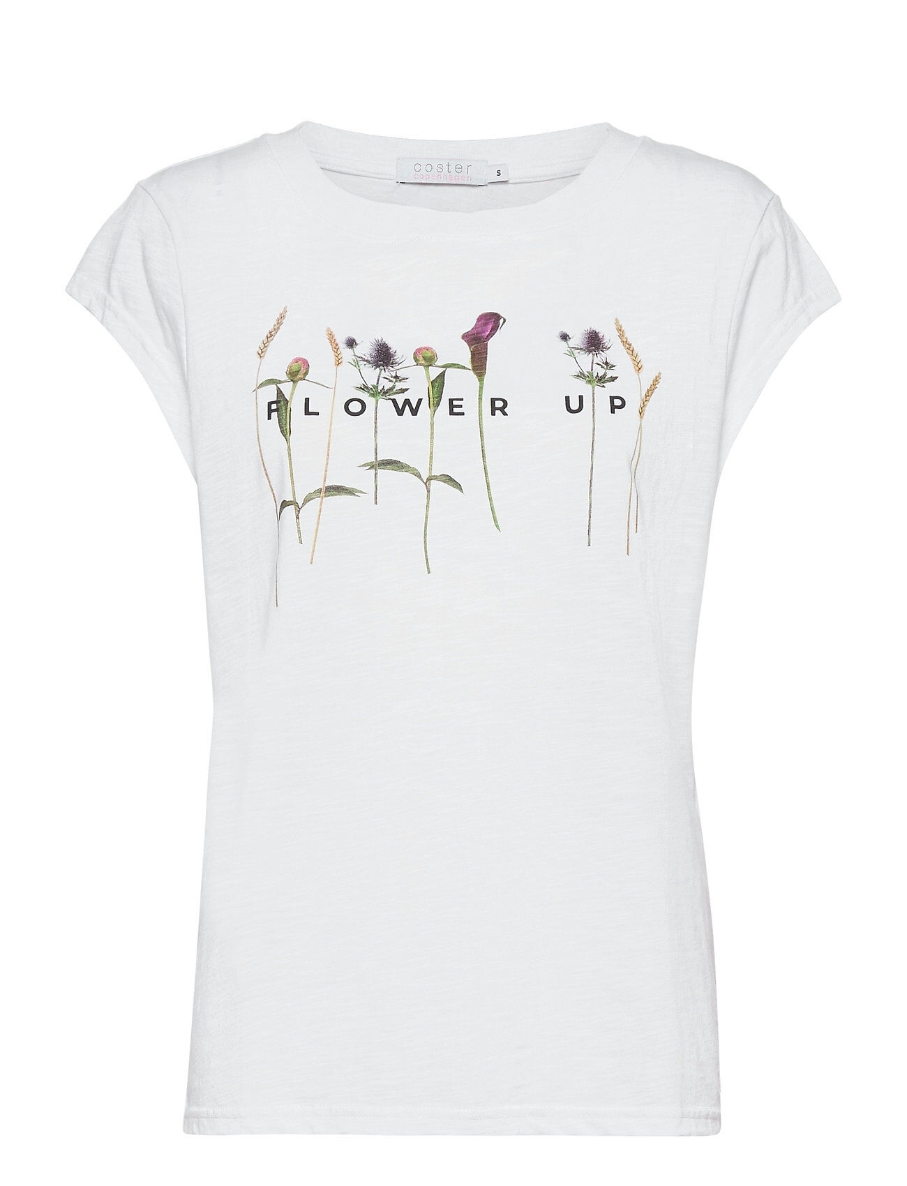 Coster Copenhagen T-Shirt W. Flower Up Print T-shirts & Tops Short-sleeved Hvit Coster Copenhagen