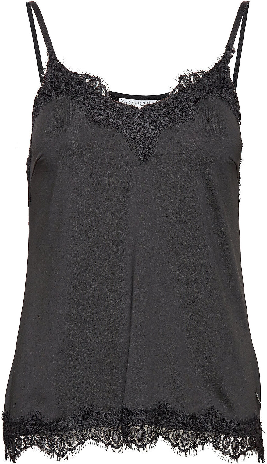 Coster Copenhagen Strap Top W. Lace Bluse Ermeløs Svart Coster Copenhagen