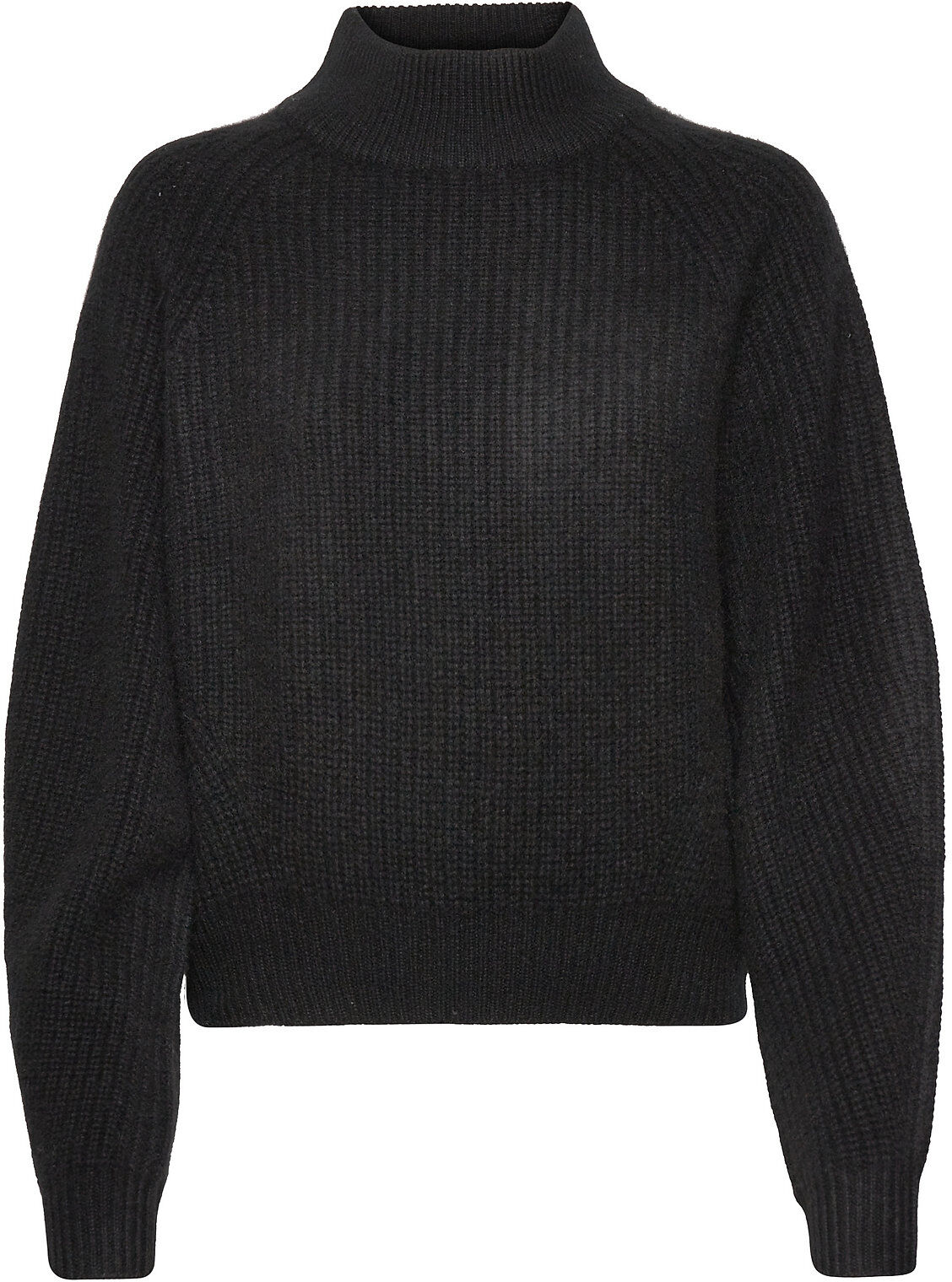 Davida Cashmere Chunky Structured Rib Sweater Høyhalset Pologenser Svart Davida Cashmere