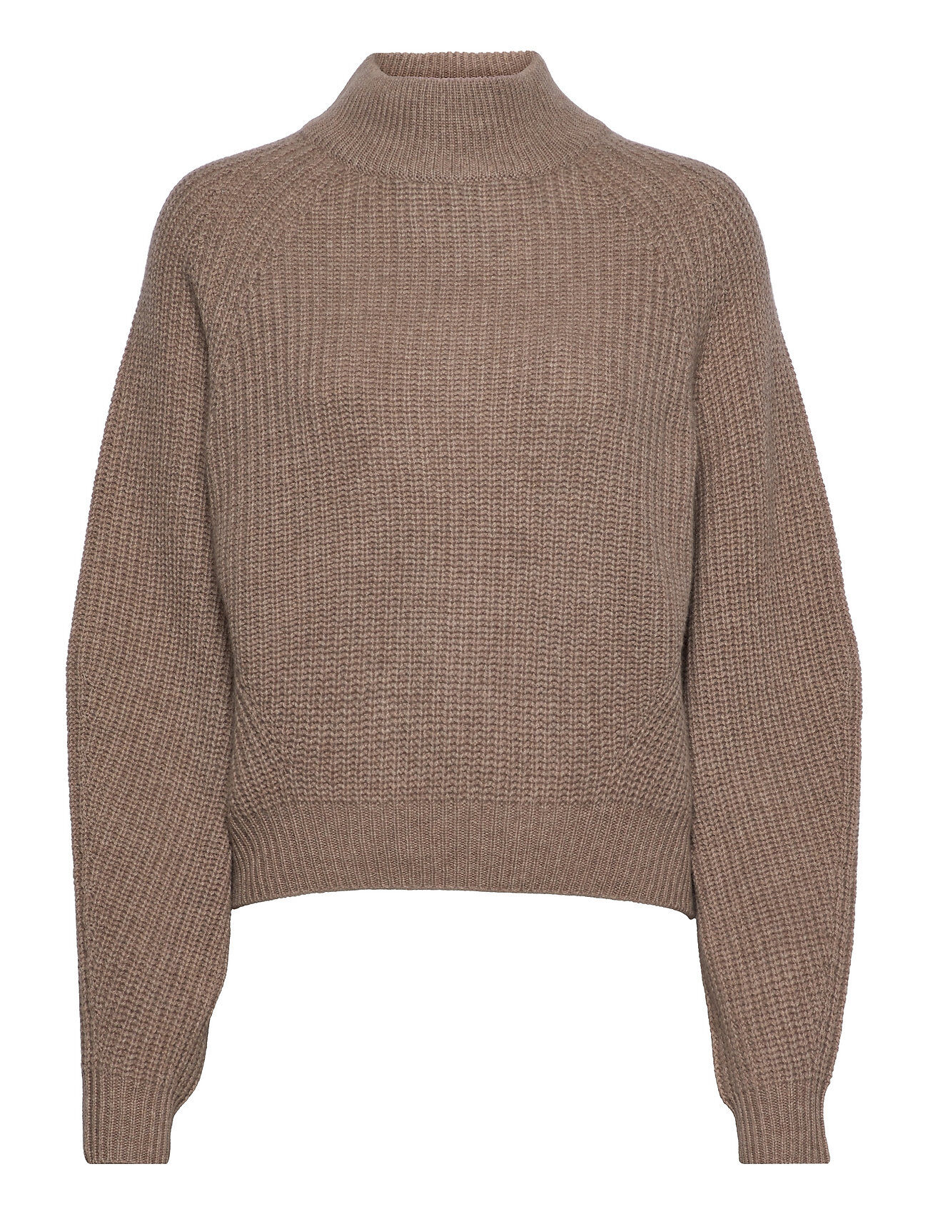 Davida Cashmere Chunky Structured Rib Sweater Høyhalset Pologenser Brun Davida Cashmere