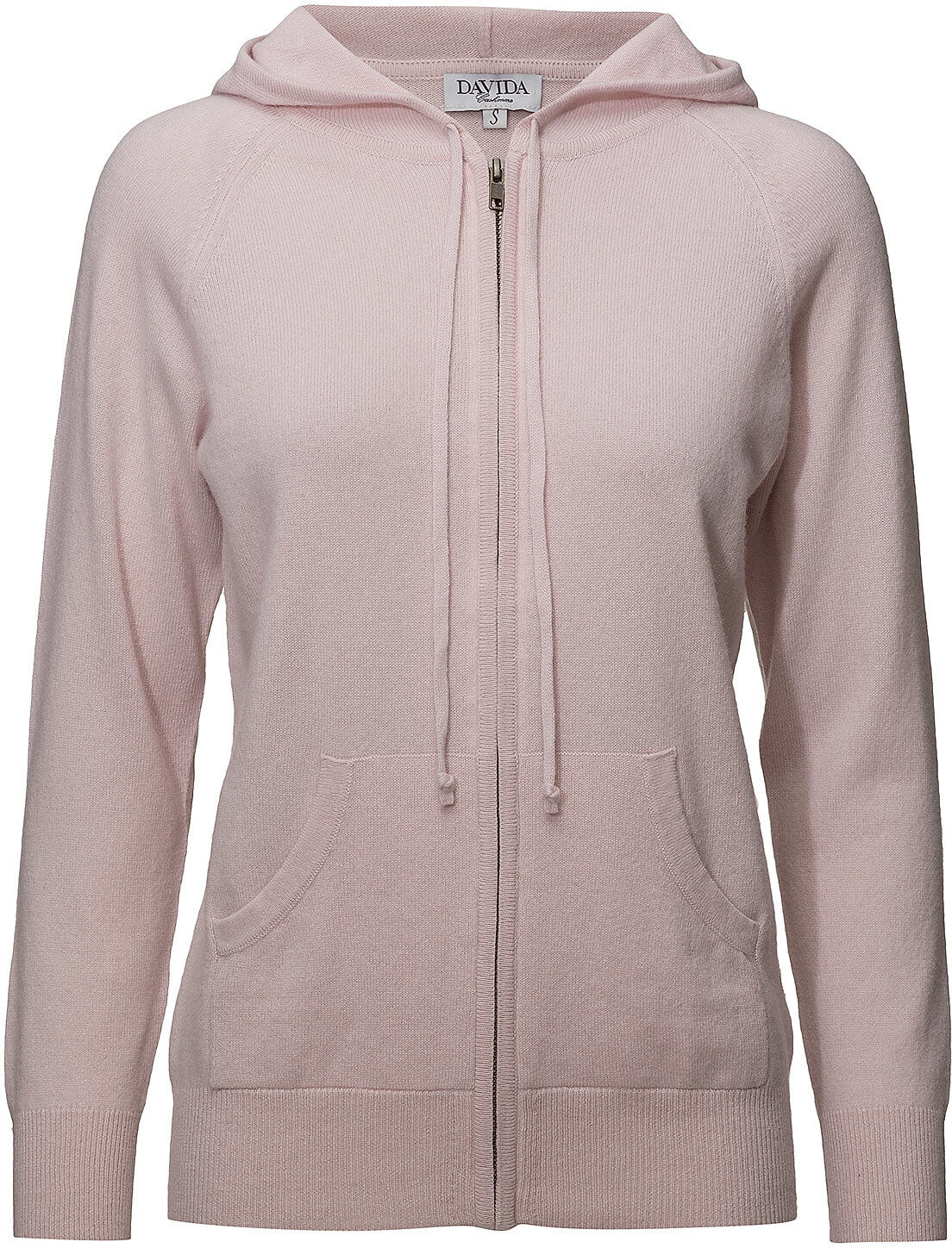 Davida Cashmere Hood Strikkegenser Cardigan Rosa Davida Cashmere