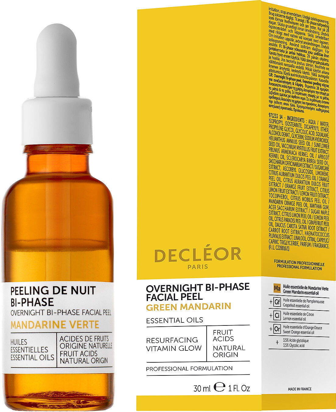 Decléor Green Mandarin Overnight Bi-Phase Facial Peel Beauty WOMEN Skin Care Face Peelings Nude Decléor