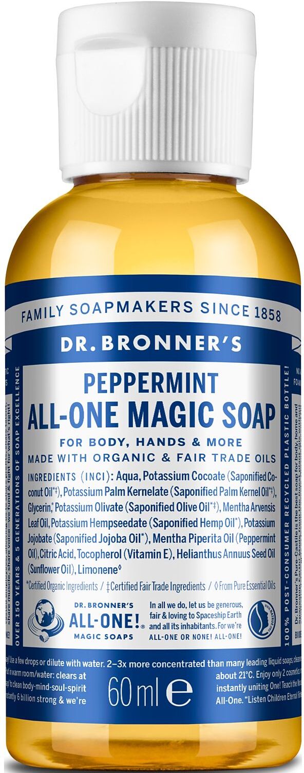 Dr. Bronner’s 18-In-1 Castile Liquid Soap Peppermint Beauty WOMEN Home Body Liquid Hand Soap Nude Dr. Bronner’s