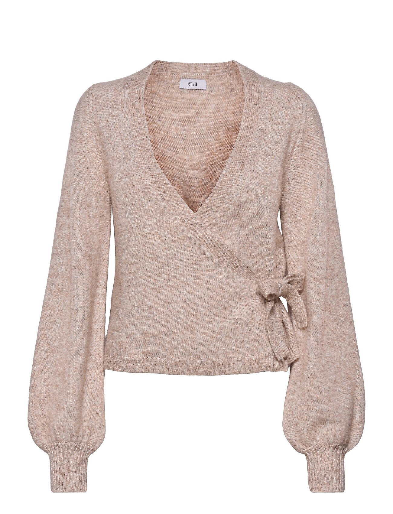 Envii Ensoya Ls V-N Knit 5249 Strikkegenser Cardigan Beige Envii