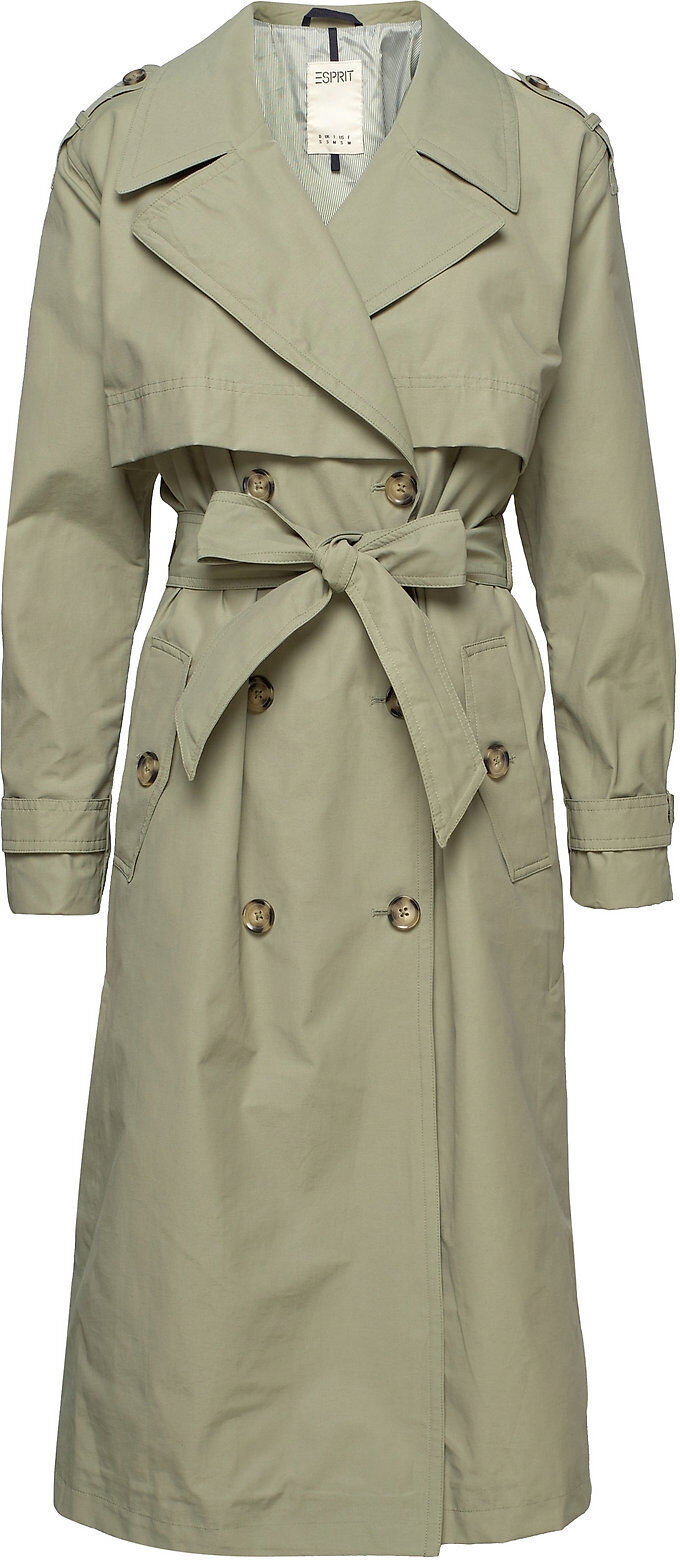 Esprit Casual Coats Woven Trench Coat Kåpe Grønn Esprit Casual