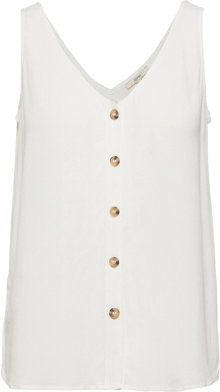 Esprit Casual Blouses Woven Bluse Ermeløs Hvit Esprit Casual