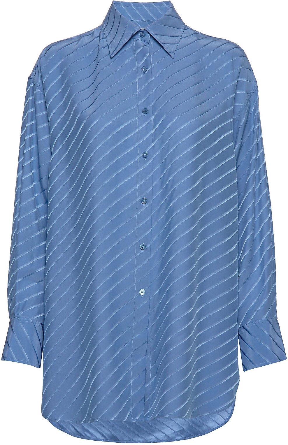 Filippa K Nina Silk Shirt Langermet Skjorte Blå Filippa K