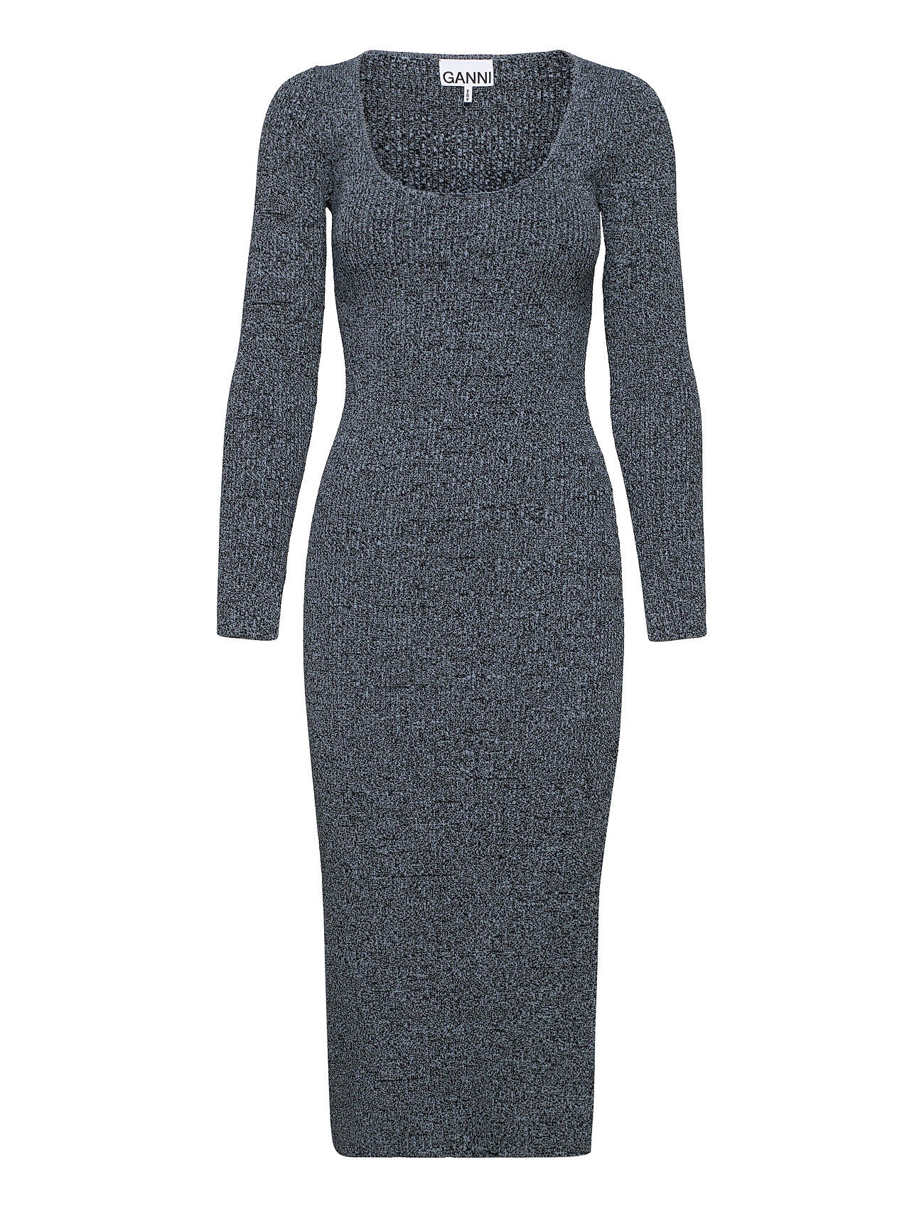 Ganni Melange Knit Dresses Cocktail Dresses Blå Ganni