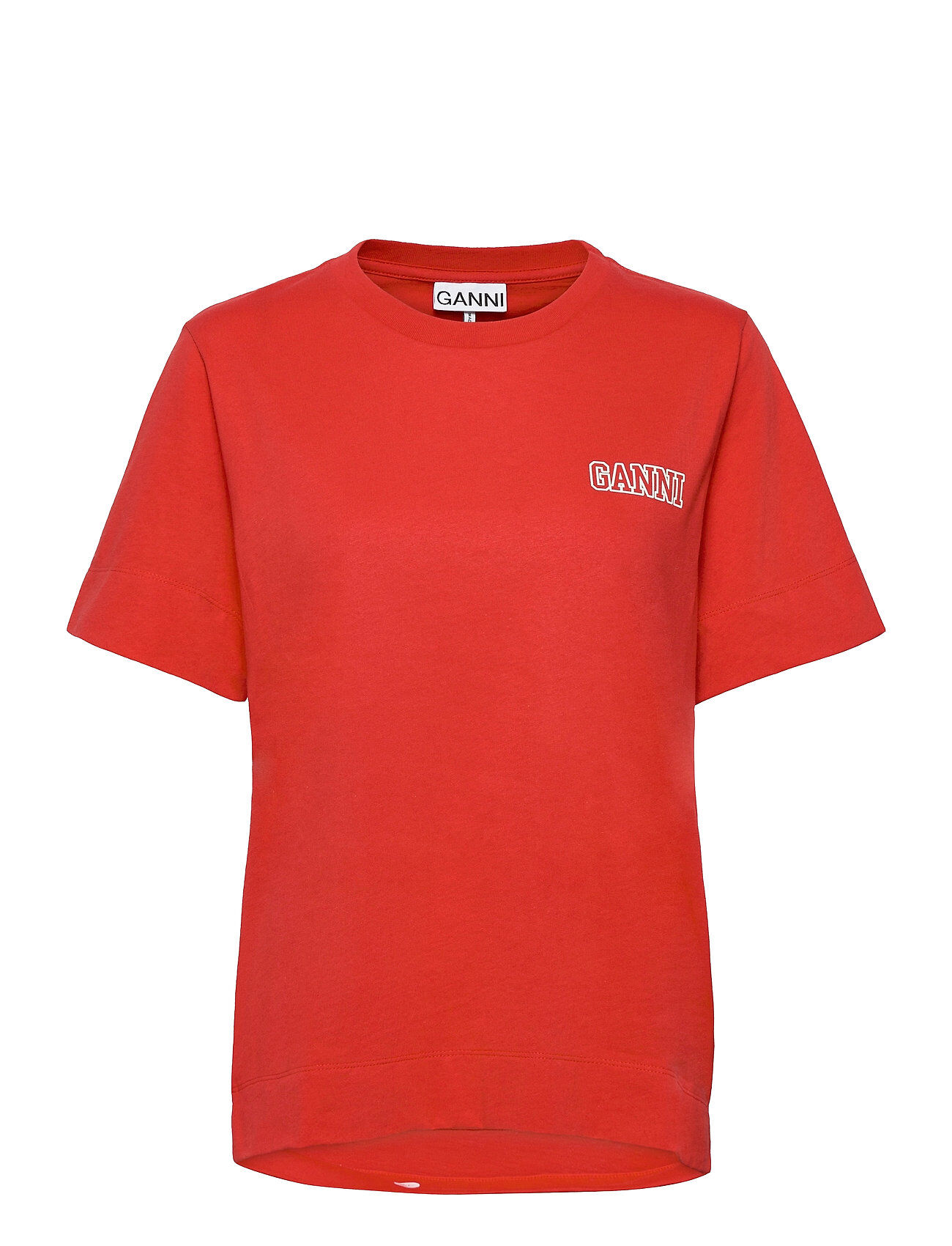 Ganni Thin Software Jersey T-shirts & Tops Short-sleeved Rød Ganni