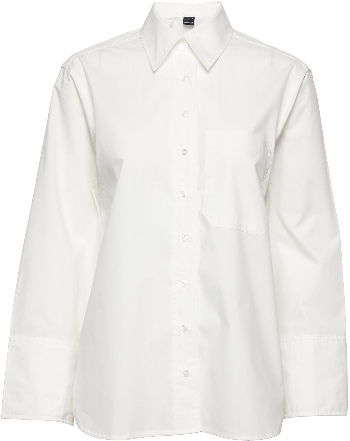 Gina Tricot Gizem Over D Poplin Shirt Langermet Skjorte Hvit Gina Tricot