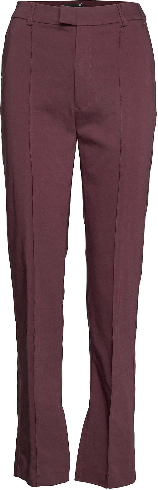 Gina Tricot Ella Trousers Bukser Med Rette Ben Rød Gina Tricot