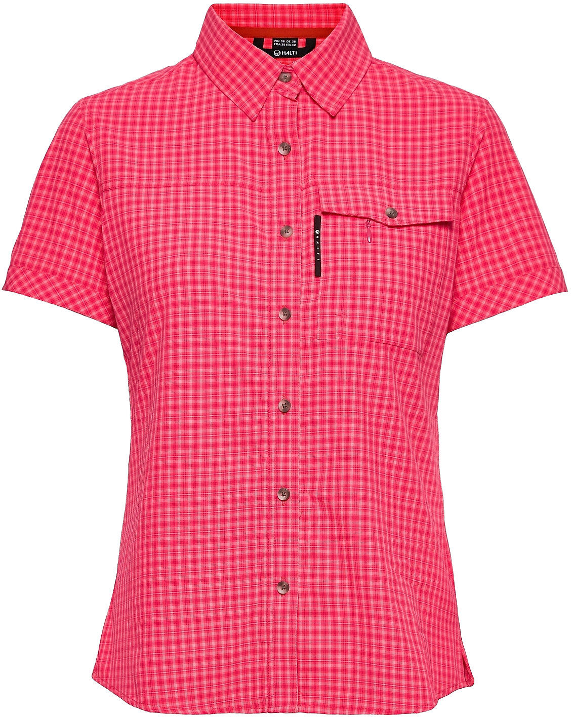 Halti Leiri W Ss Check Shirt Kortermet Skjorte Rosa Halti