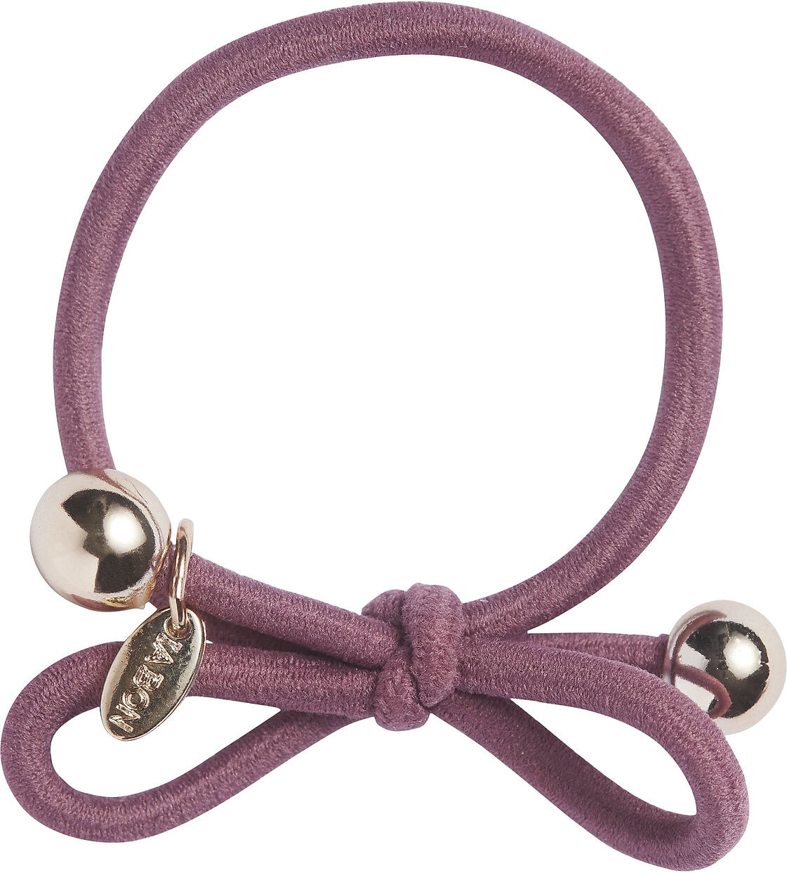 Ia Bon Hair Tie With Gold Bead - Mauve Beauty WOMEN Hair Hair Accessories Scrunchies Rosa Ia Bon