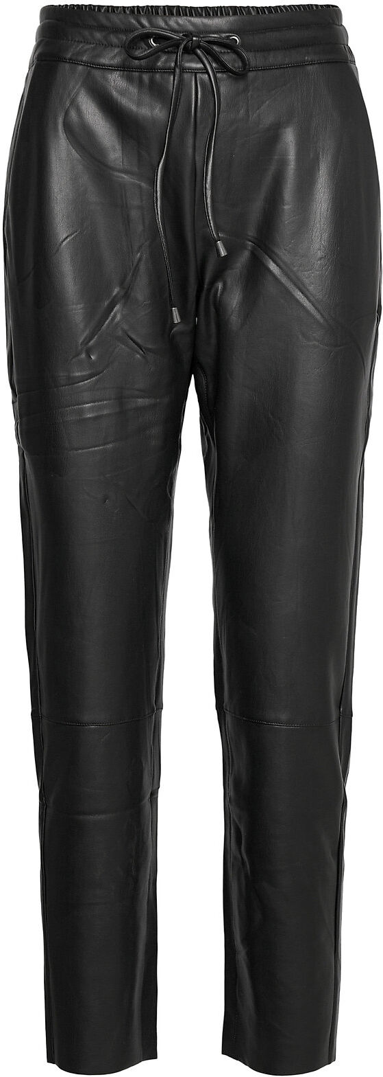 Kaffe Kavilla Pants 7/8 Trousers Leather Leggings/Bukser Svart Kaffe