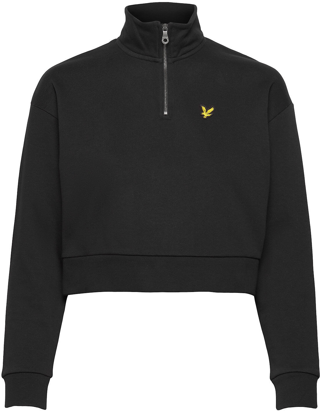 Scott Cropped 1/4 Zip Sweat-shirt Genser Svart Lyle & Scott