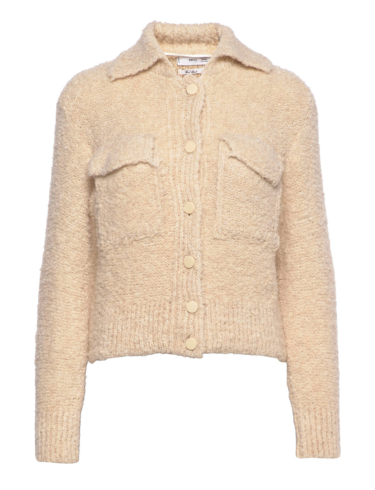 Mango Jacinto Strikkegenser Cardigan Beige Mango