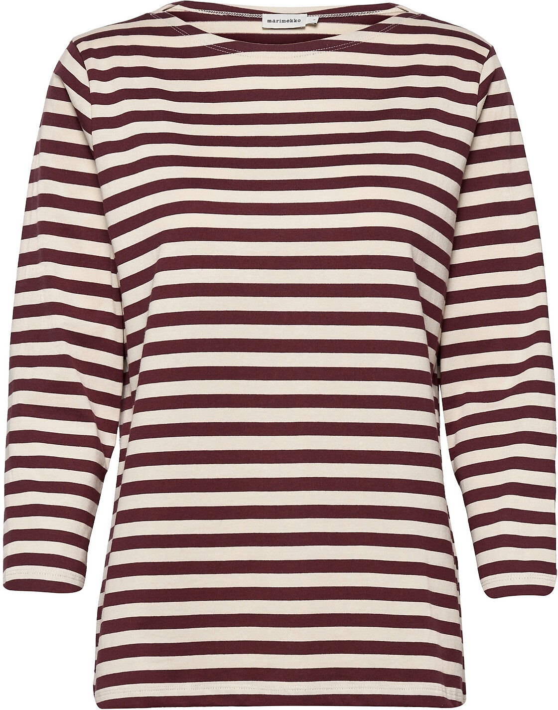 Marimekko Ilma Tasaraita Shirt T-shirts & Tops Long-sleeved Hvit Marimekko