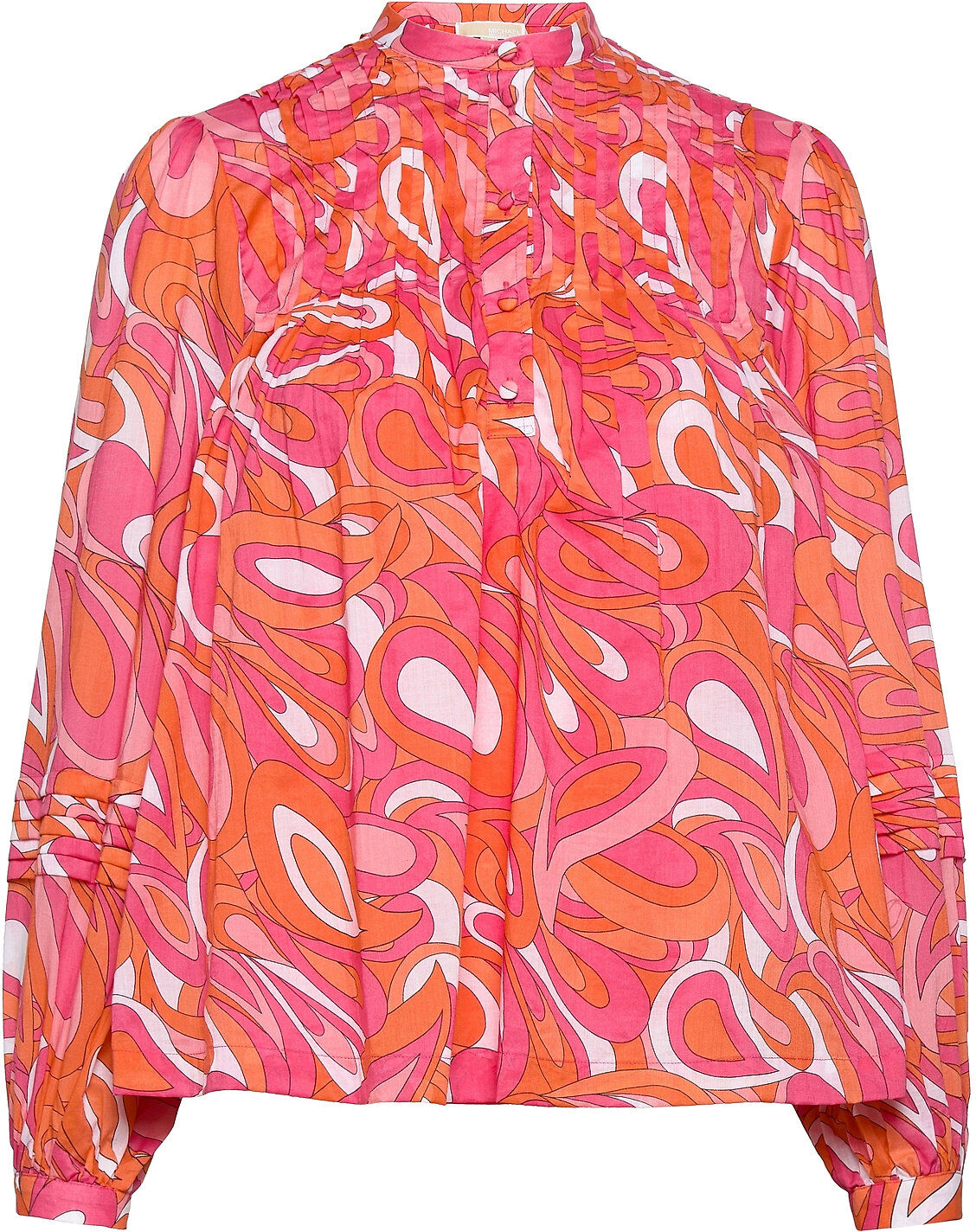 Michael Kors Groovy Swirl Top Bluse Langermet Rosa Michael Kors