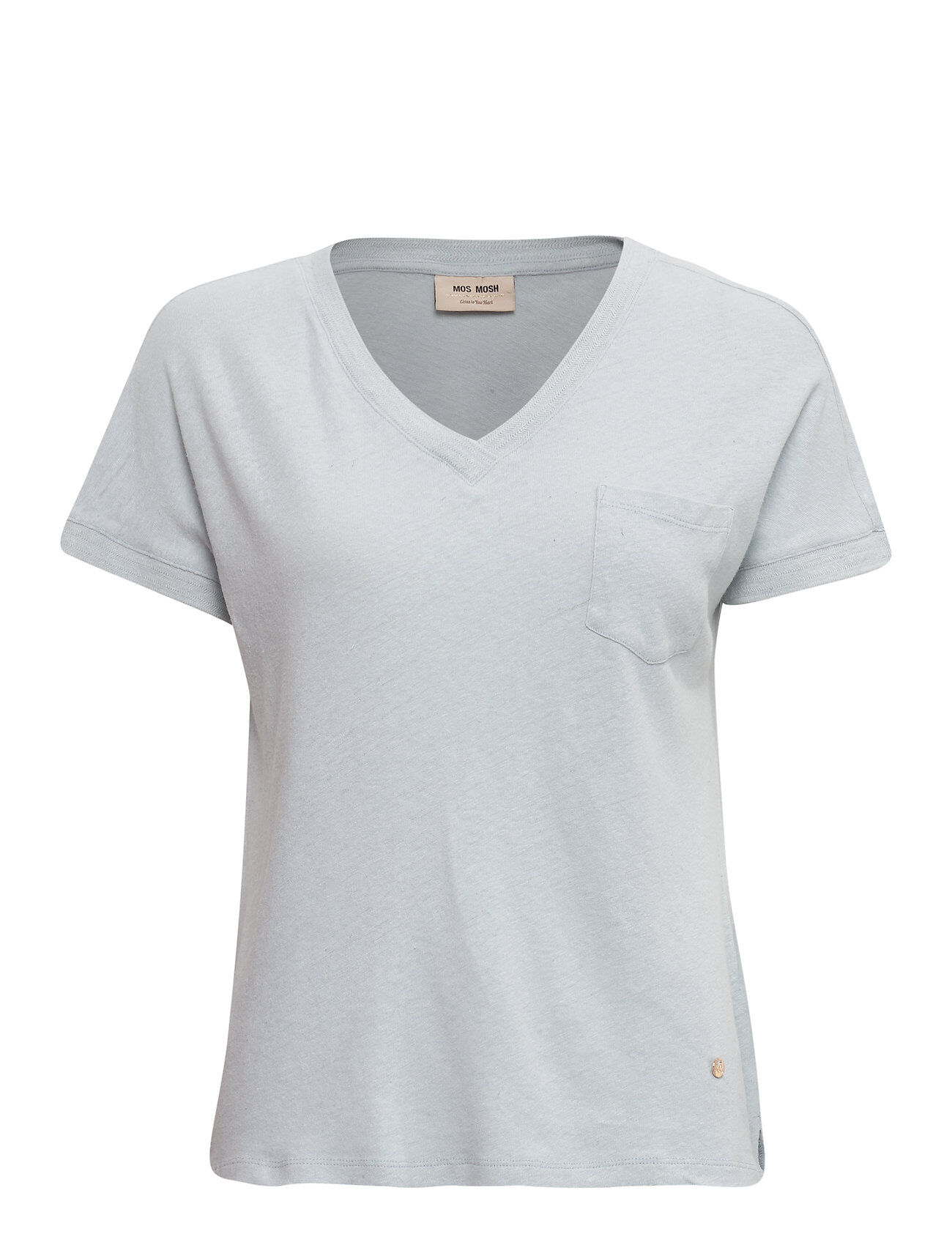 MOS MOSH Maya V-Neck Tee T-shirts & Tops Short-sleeved Blå MOS MOSH