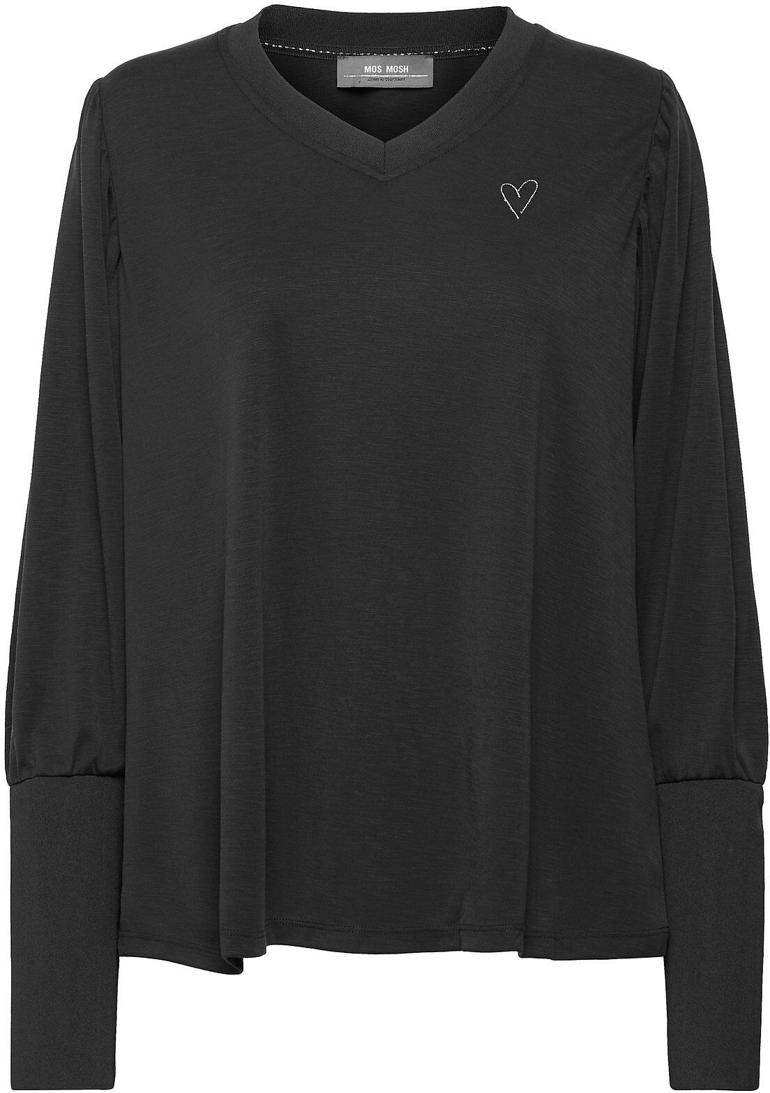 MOS MOSH Luna V-Ls Tee T-shirts & Tops Long-sleeved Svart MOS MOSH