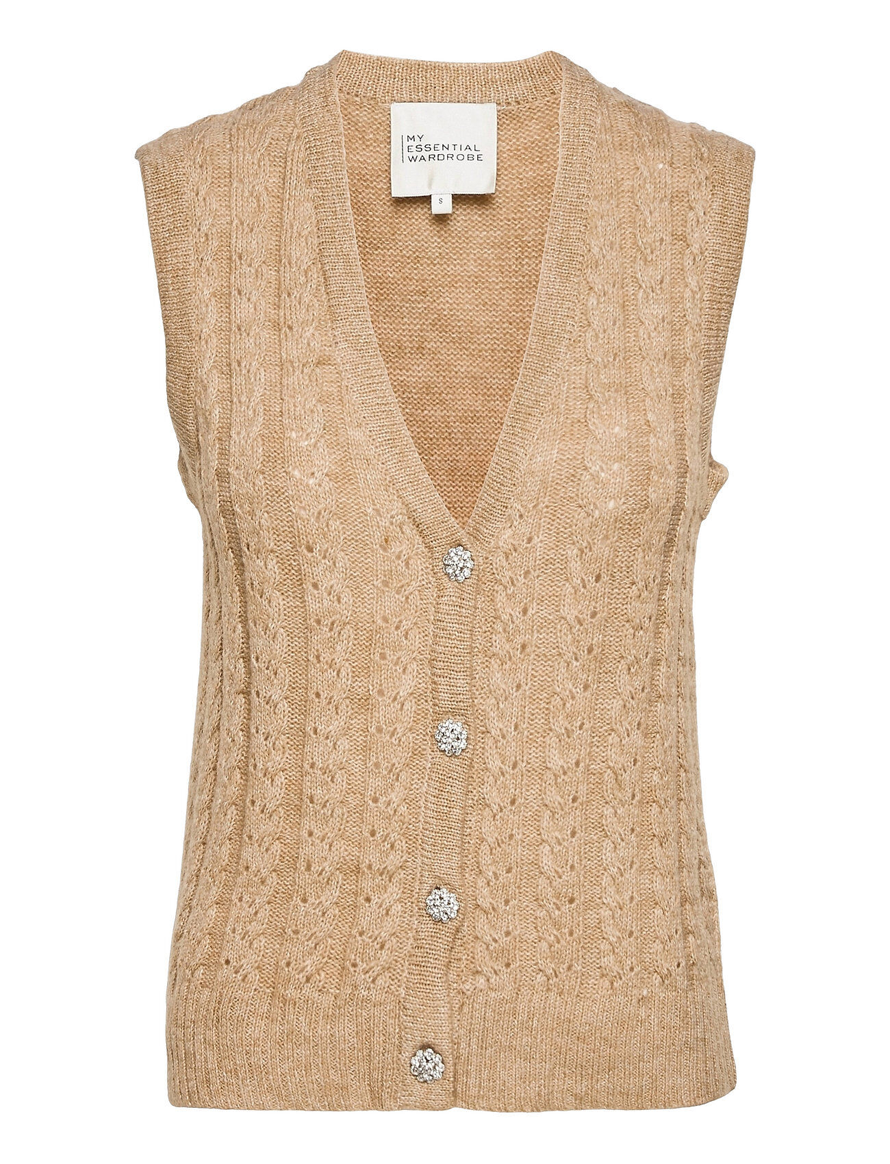 My Essential Wardrobe Mwjo Knit Vest Vests Knitted Vests Beige My Essential Wardrobe