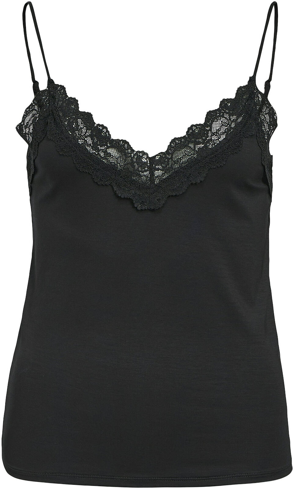 Object Objleena New Lace Singlet T-shirts & Tops Sleeveless Svart Object