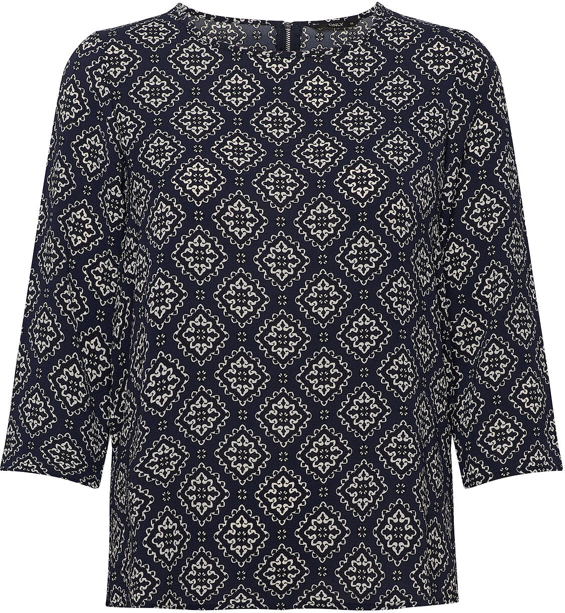 ONLY Onlnova Lux 3/4 Sleeve Top Aop Wvn 10 Bluse Langermet Blå ONLY