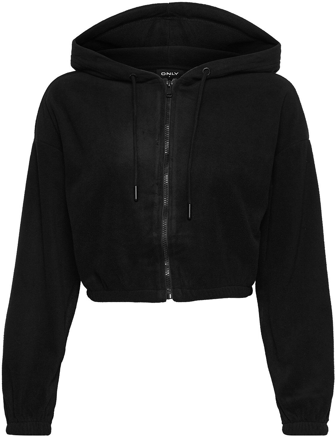 ONLY Onlkaroi Fleece L/S Zip Hood Swt Hettegenser Genser Svart ONLY