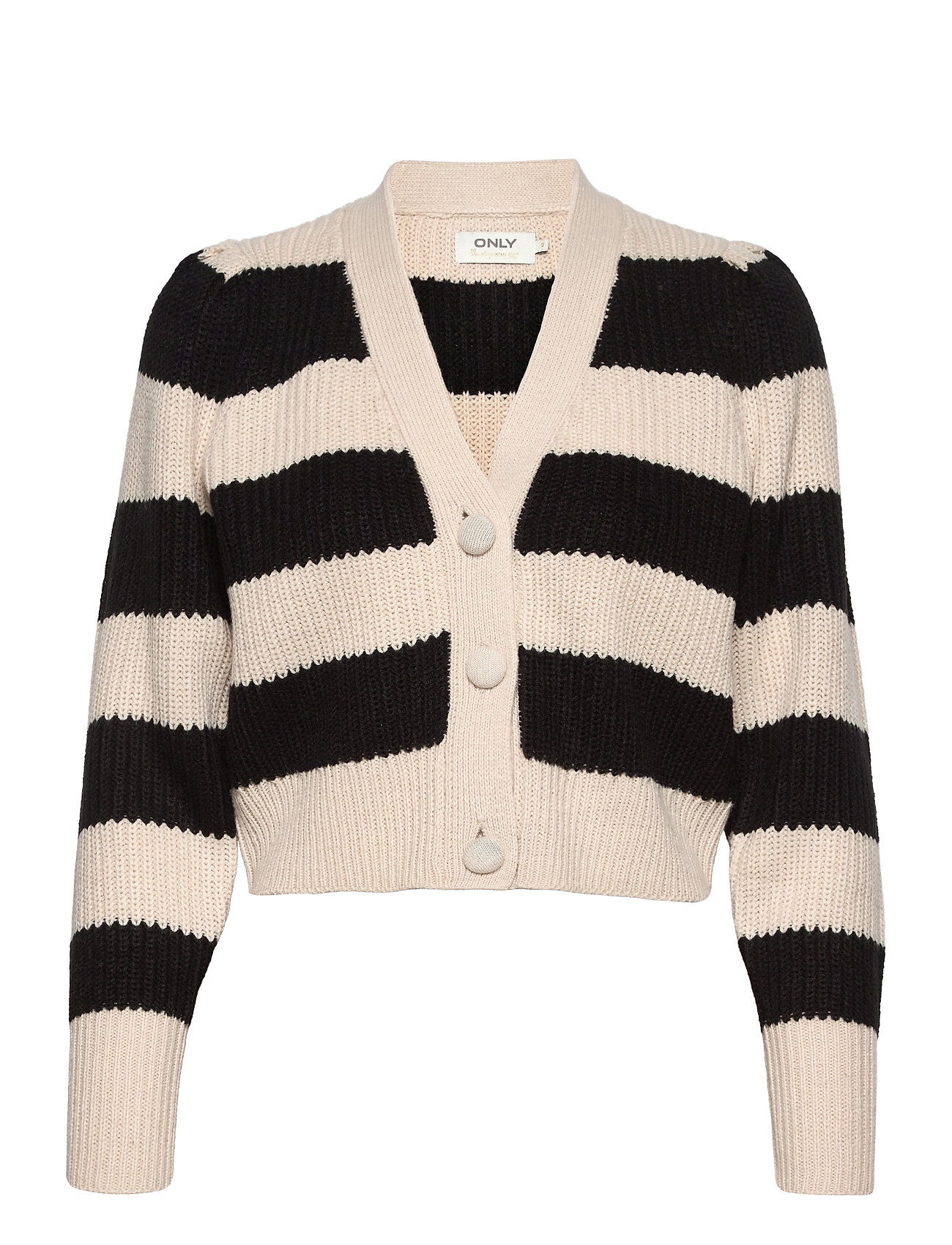 ONLY Onlnica L/S Puff Stripe Cardigan Knt Strikkegenser Cardigan Multi/mønstret ONLY