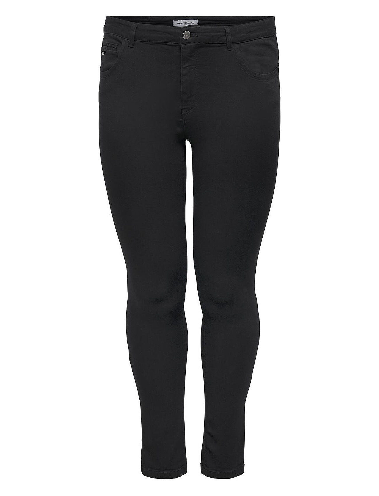 ONLY Carmakoma Carkarla Reg Sk Ankle Zip Jns Black Slim Jeans Svart ONLY Carmakoma