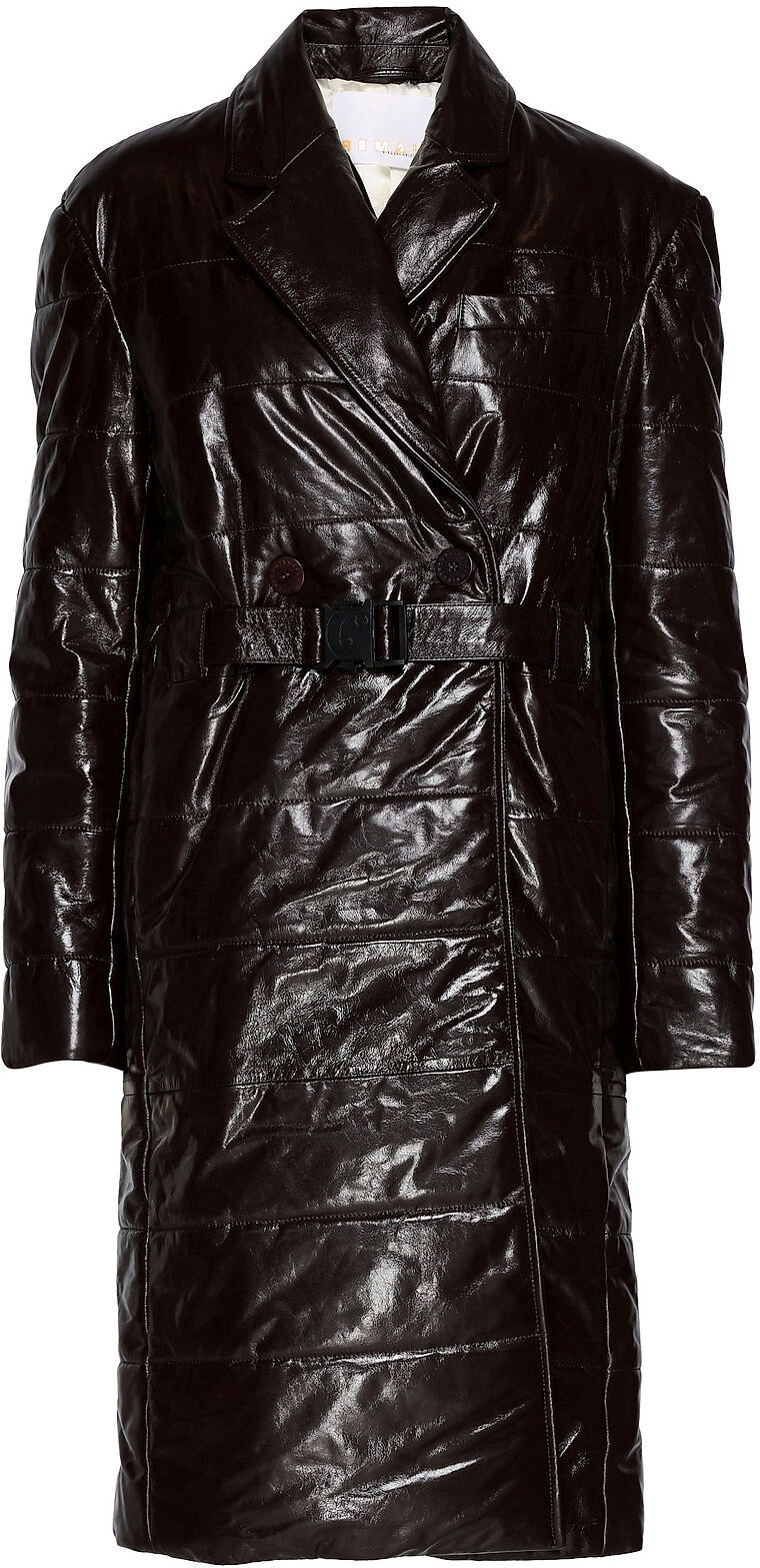 REMAIN Birger Christensen Gia Coat Leather Trench Coat Kåpe Svart REMAIN Birger Christensen