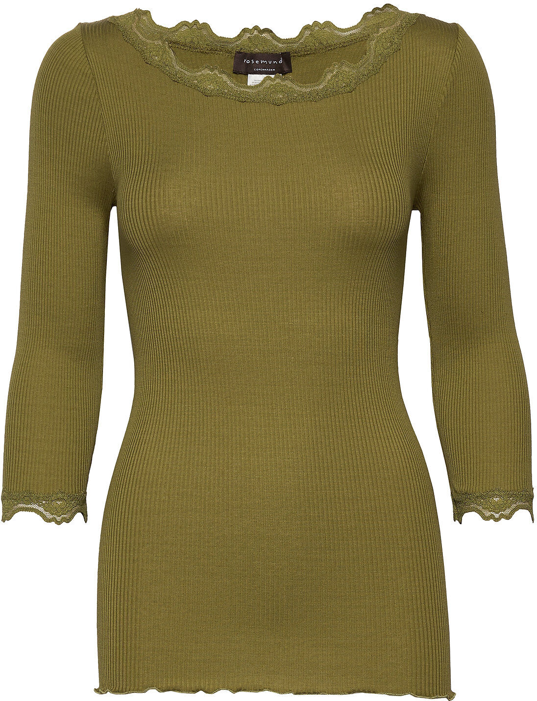 Rosemunde Silk T-Shirt Boat Neck Regular W/Vi T-shirts & Tops Long-sleeved Grønn Rosemunde