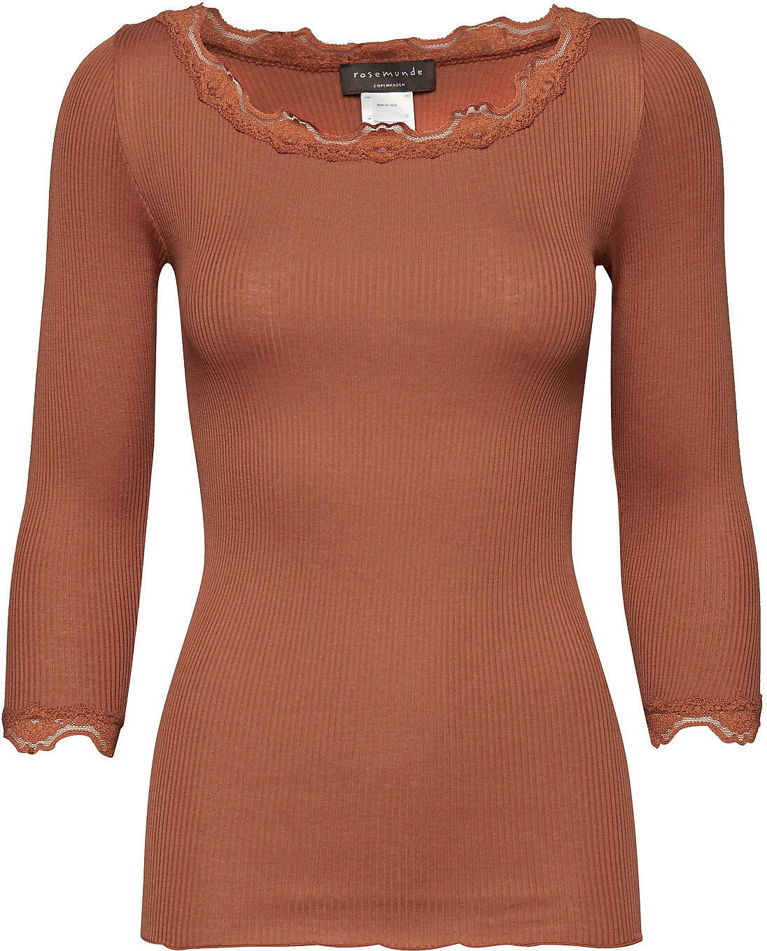 Rosemunde Silk T-Shirt Boat Neck Regular W/Vi T-shirts & Tops Long-sleeved Oransje Rosemunde