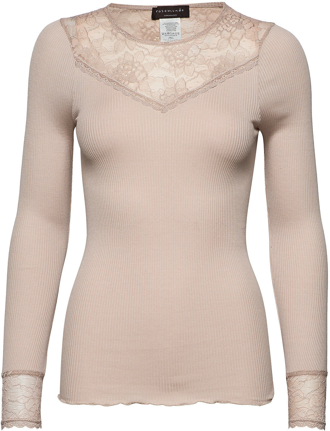 Rosemunde Silk T-Shirt Regular Ls W/ Lace T-shirts & Tops Long-sleeved Rosemunde