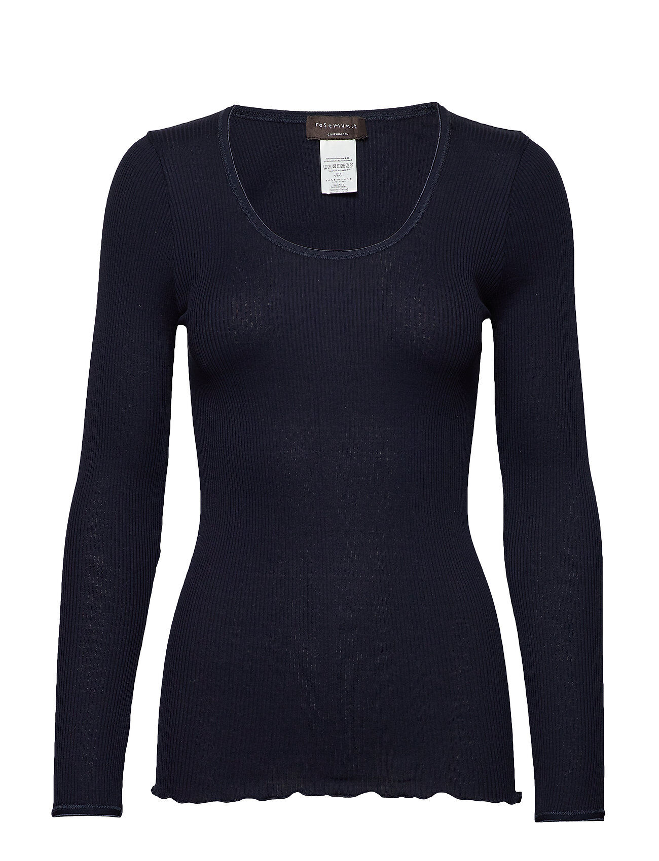 Rosemunde Silk T-Shirt Regular Length W/ Elas T-shirts & Tops Long-sleeved Blå Rosemunde