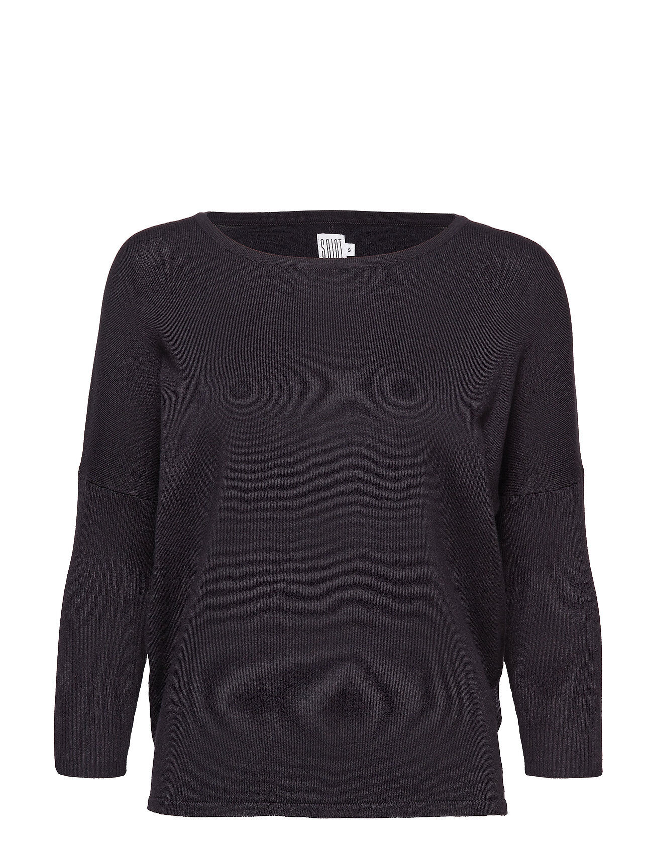 Saint Tropez Knit Blouse W Rib Sl Pullover Blå Saint Tropez