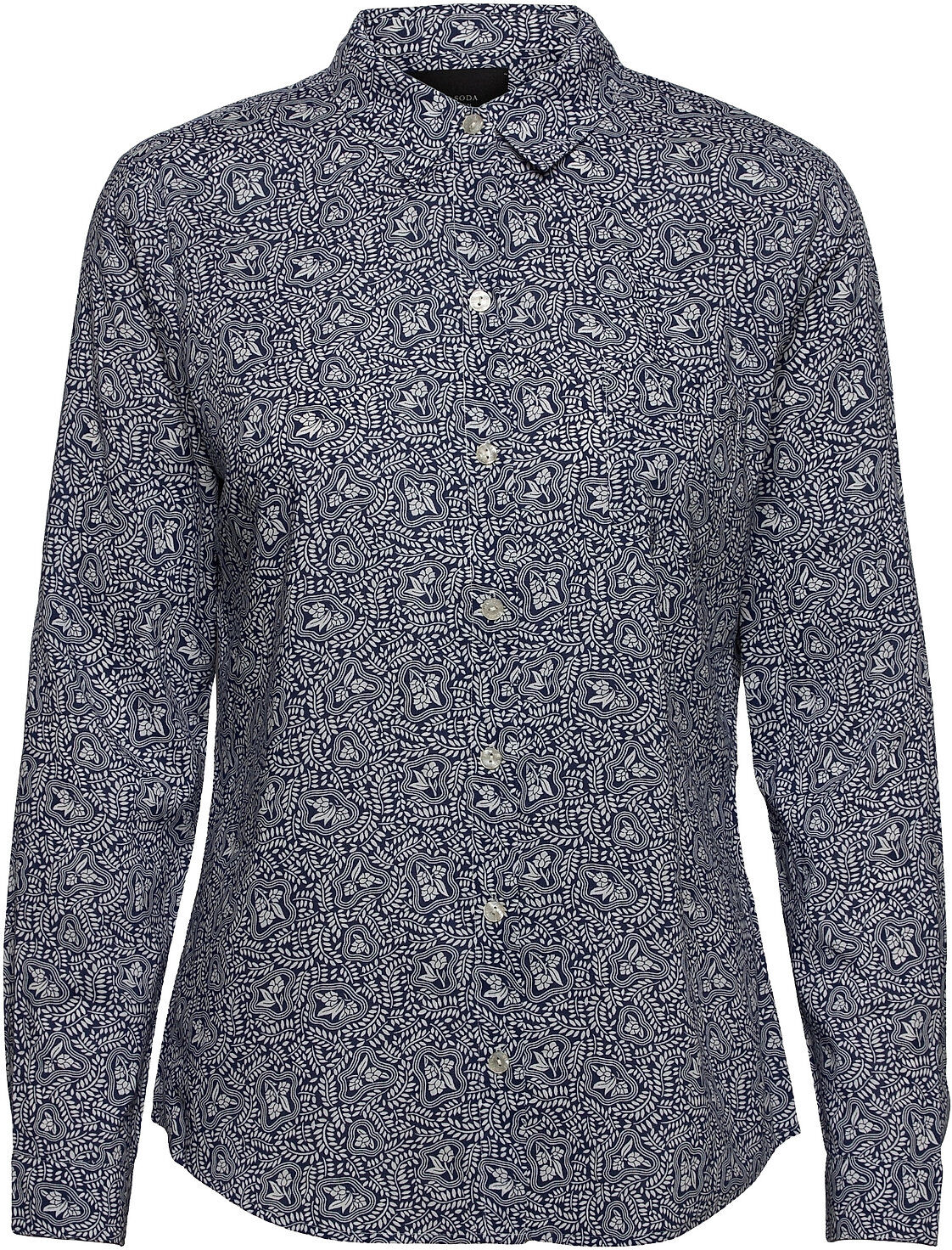 Scotch & Soda Printed Shirt In Organic Cotton Mix Langermet Skjorte Grå Scotch & Soda