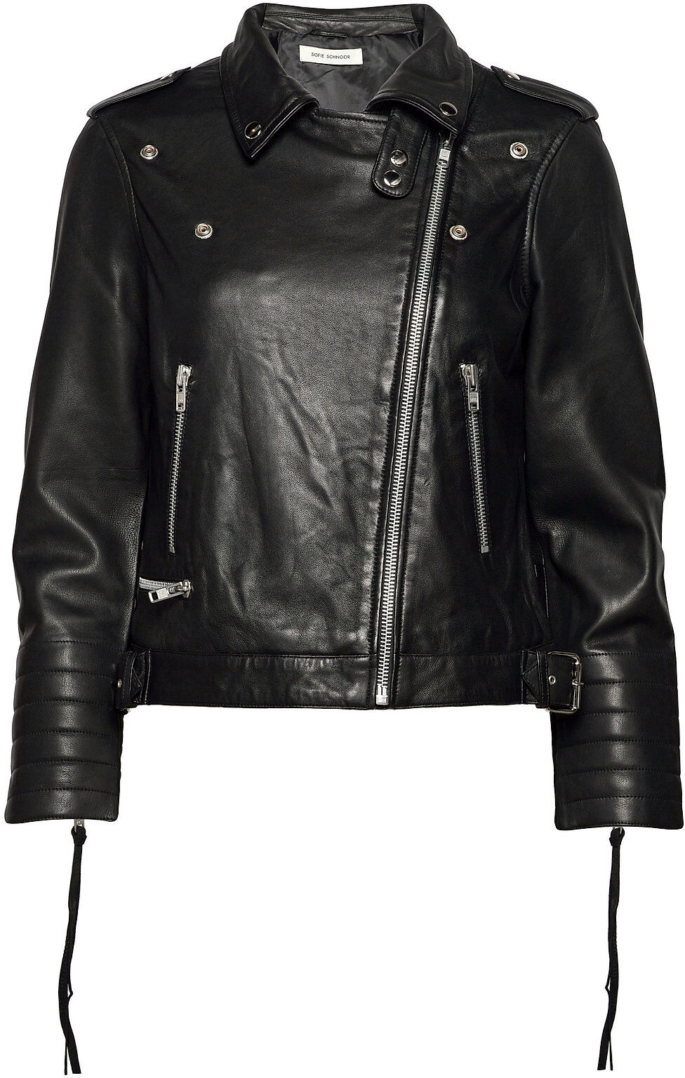 Sofie Schnoor Leather Jacket Skinnjakke Skinnjakke Svart Sofie Schnoor