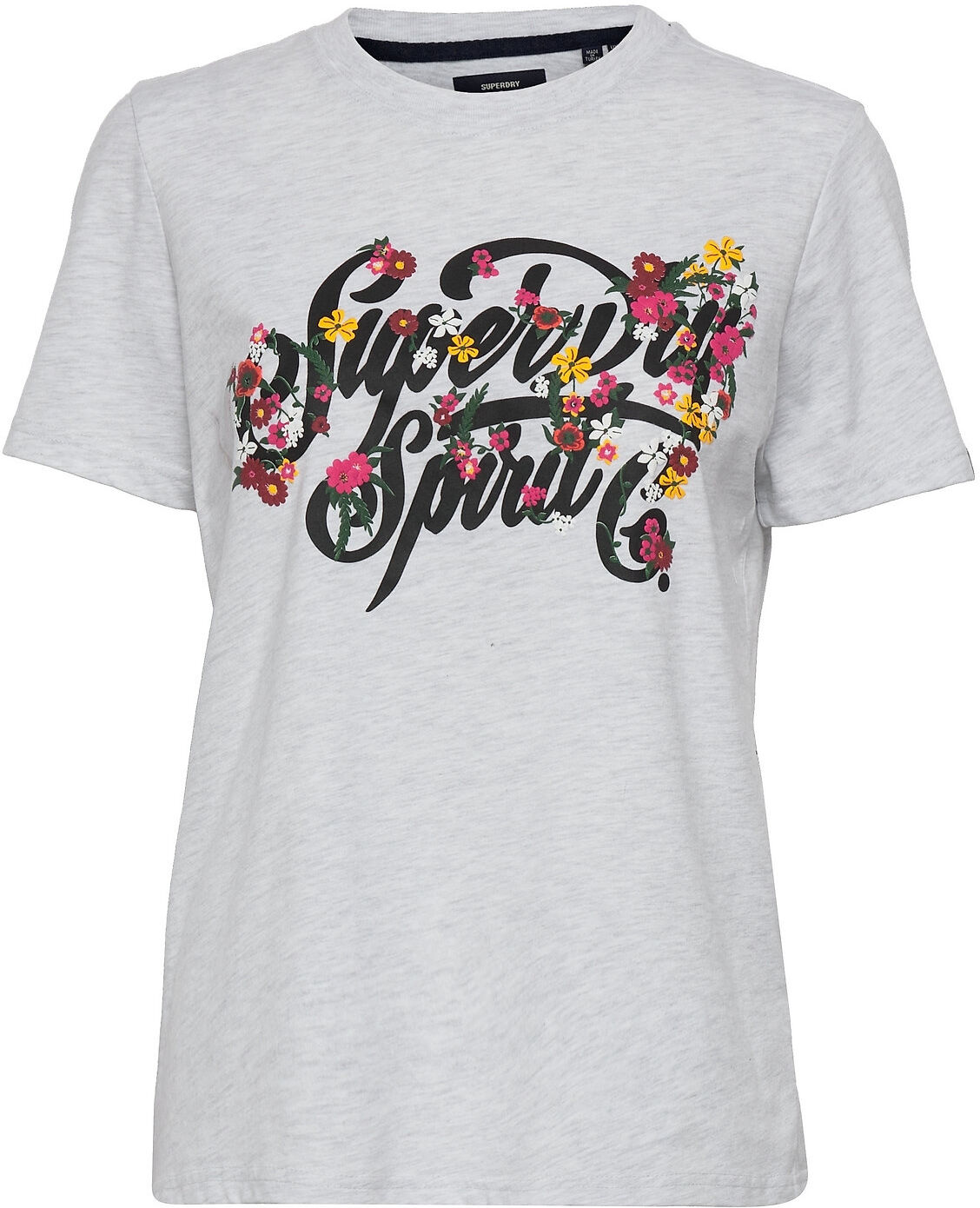 Superdry Script Style Floral Tee T-shirts & Tops Short-sleeved Grå Superdry