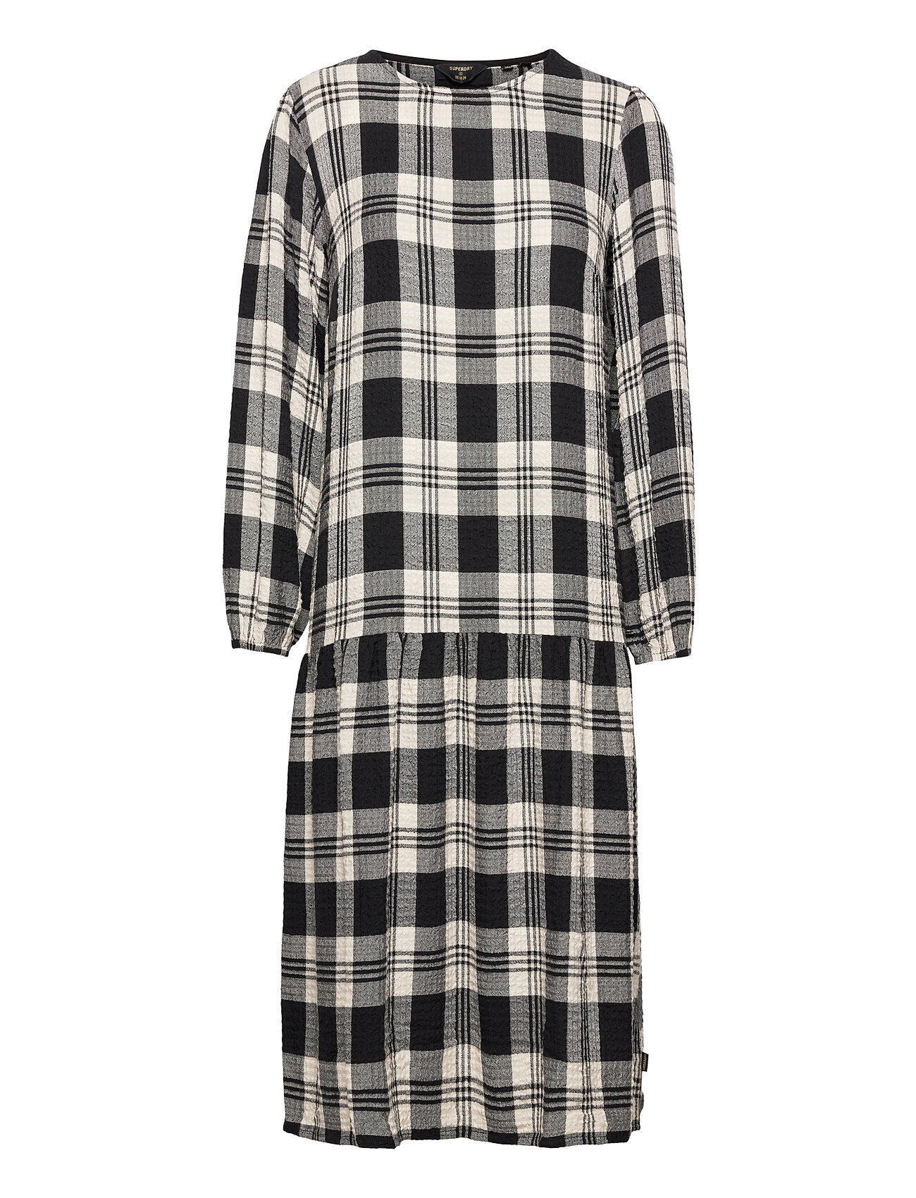 Superdry Mia Midi Check Dress Dresses Everyday Dresses Svart Superdry