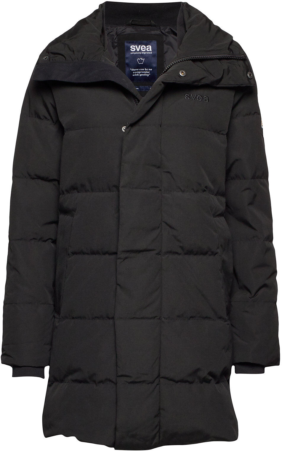 Svea Slim Fit Padded Jacket Fôret Kåpe Svart Svea