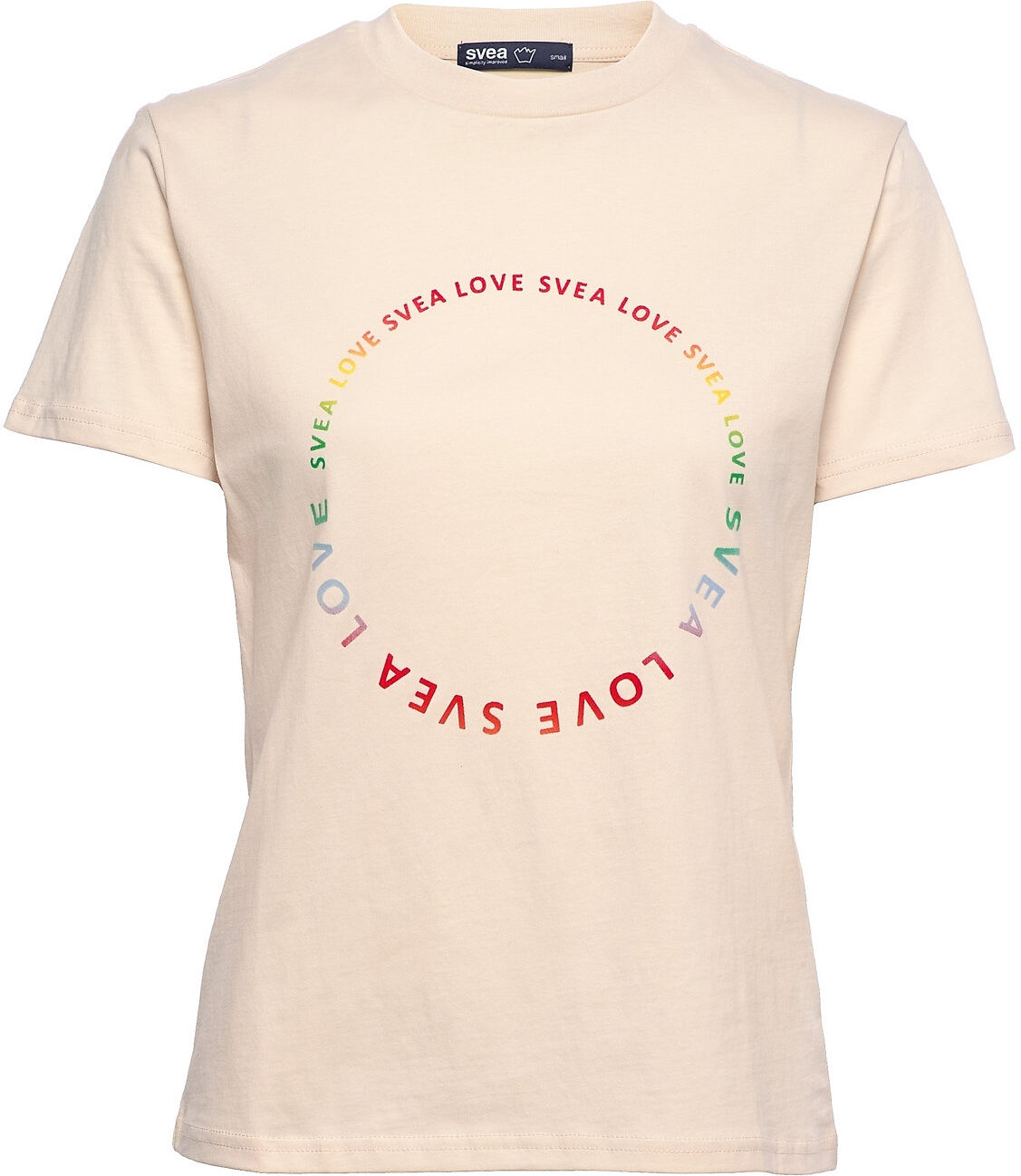 Svea W. Love Circle Tee T-shirts & Tops Short-sleeved Beige Svea