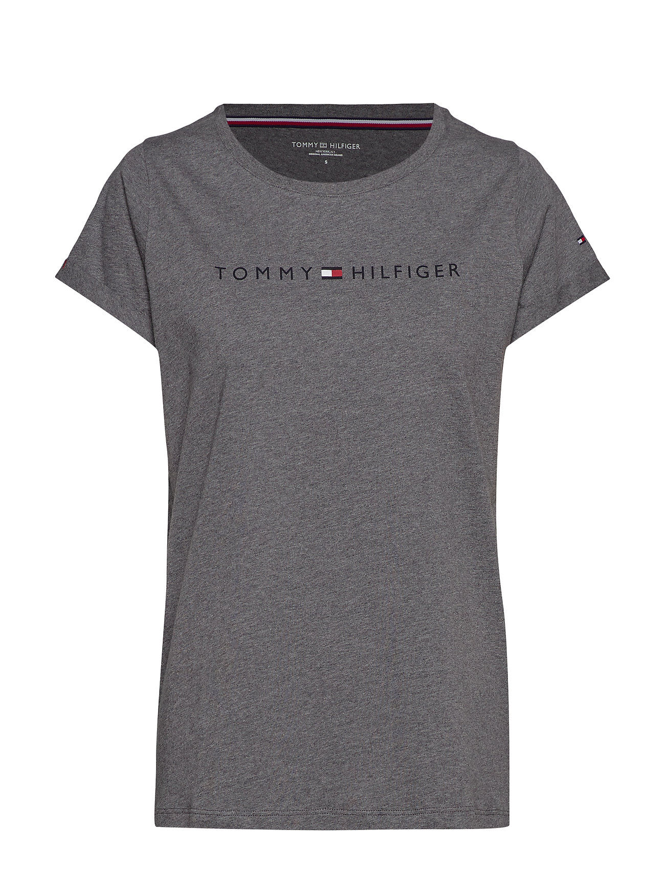 Tommy Hilfiger Rn Tee Ss Logo T-shirts & Tops Short-sleeved Grå Tommy Hilfiger
