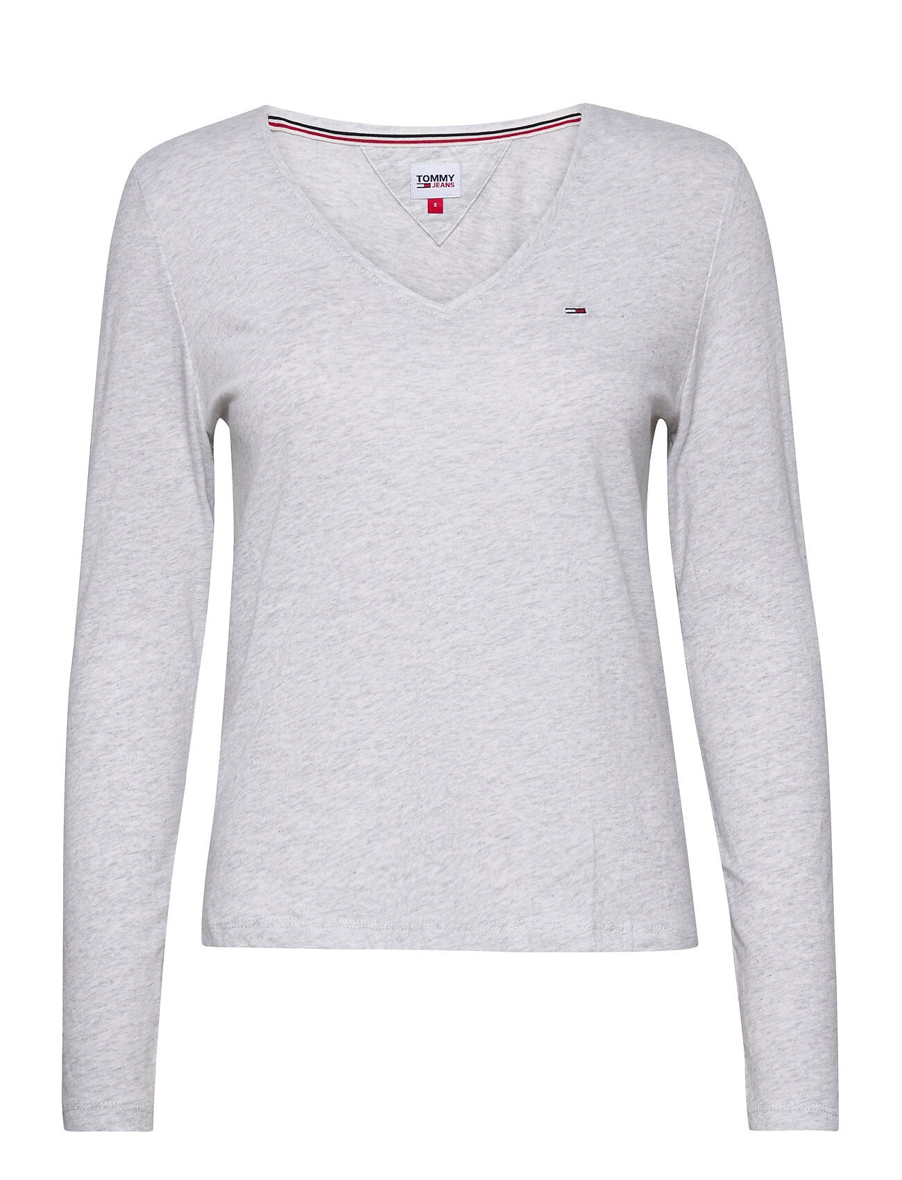 Tommy Jeans Tjw Jersey V Neck Longsleeve T-shirts & Tops Long-sleeved Grå Tommy Jeans