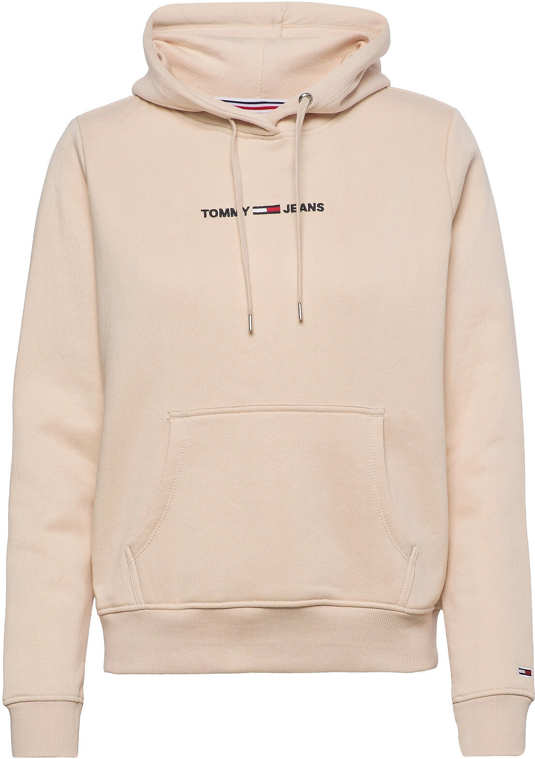 Tommy Jeans Tjw Linear Logo Hoodie Hettegenser Genser Beige Tommy Jeans