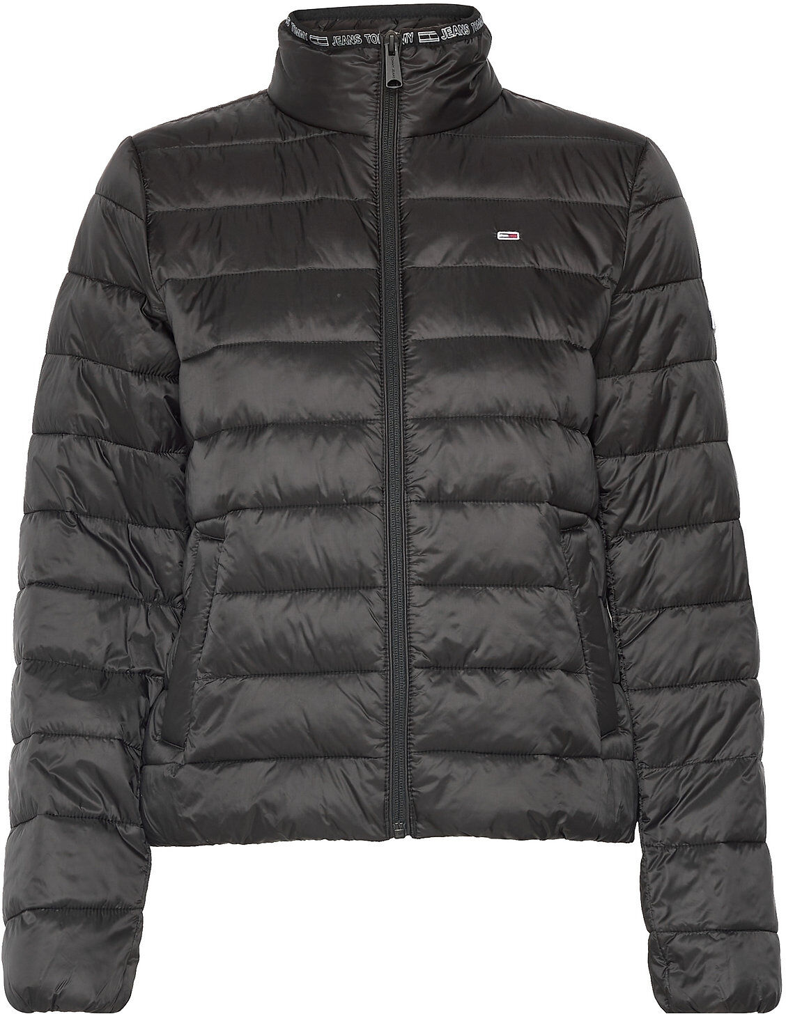 Tommy Jeans Tjw Quilted Zip Through Fôret Jakke Svart Tommy Jeans