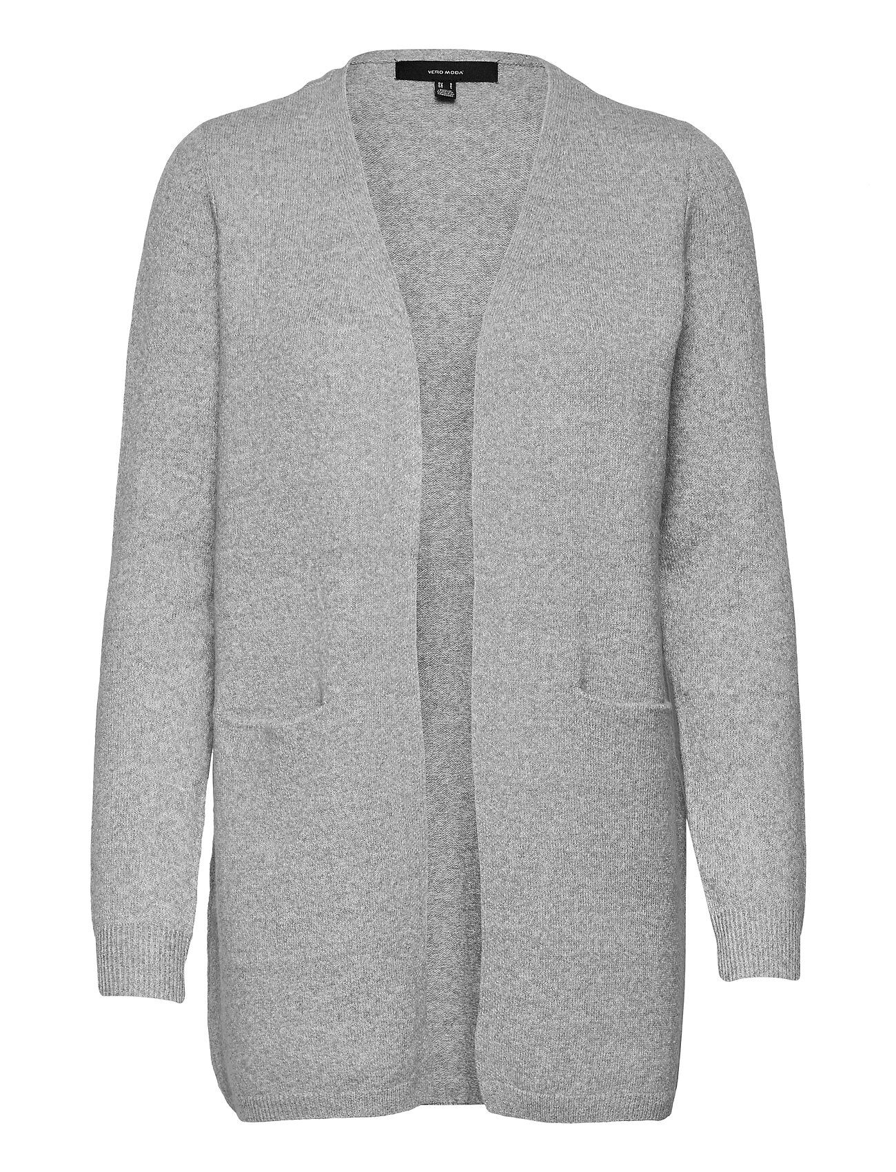 Vero Moda Vmdoffy Ls Short Open Cardigan Ga Strikkegenser Cardigan Grå Vero Moda